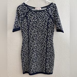 Juicy Couture Y2K Bodycon Navy Blue and White Women’s Anchor Dress Size Small